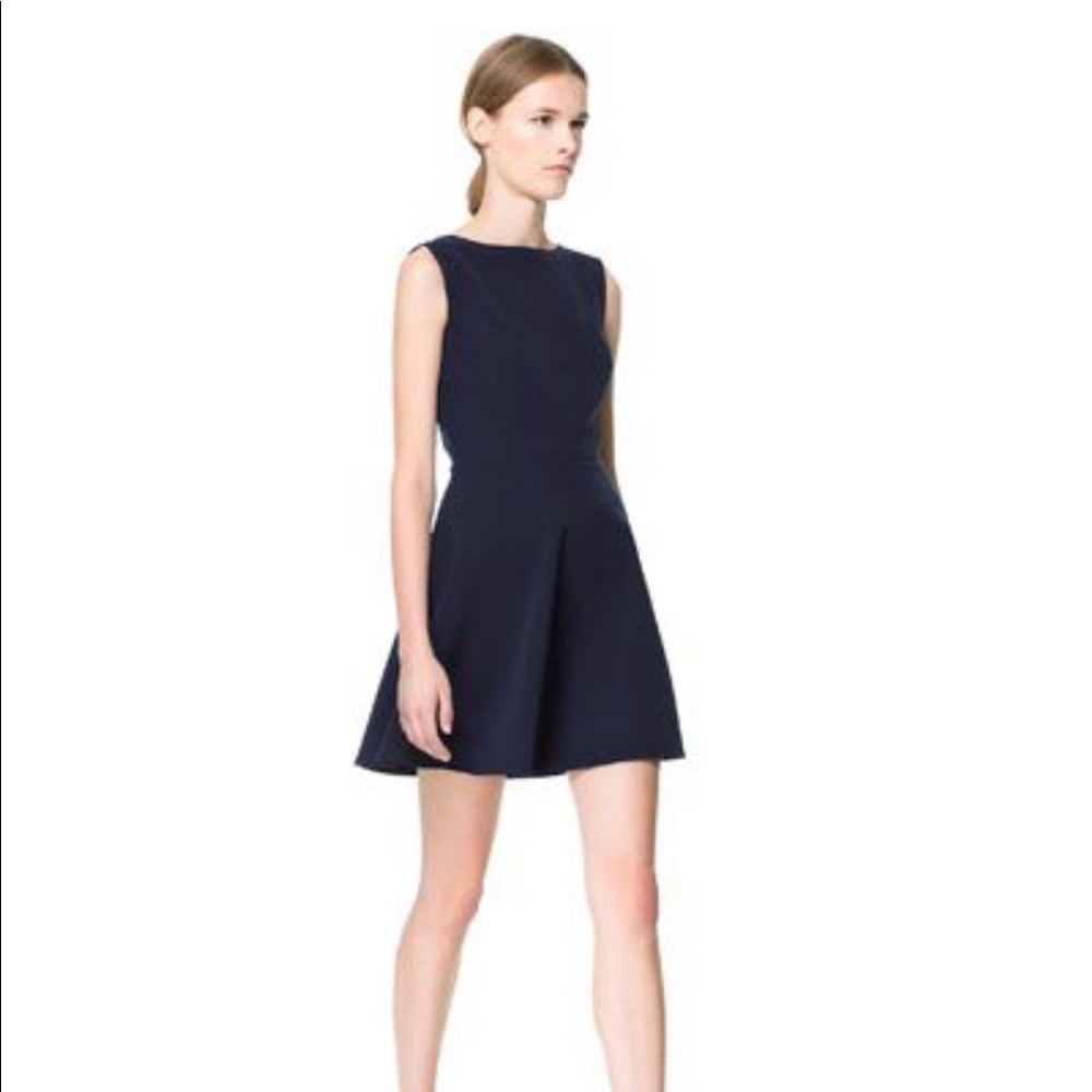 Zara | Open Backless Keyhole Navy Dress